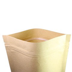 Variety of Sizes Brown Kraft Paper Resealable Stand Up Bags w/Window (100/Pack)