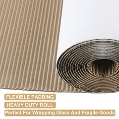 2 Pack 12 Feet x 35 Inch Corrugated Cardboard Roll White Single Face Corrugat…