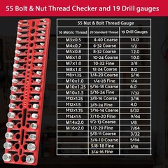 55 Nut and Bolt Thread Checker – Thread Checker Standard and Metric Bolt and Nut