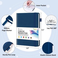 A5 Check Registers for Personal Checkbook, Ledger Transaction Registers Log B…