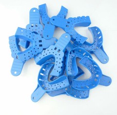 Dental Impression Trays Plastic Perforated 12PC Upper/Lower S/M/L/XL Easyinsmile