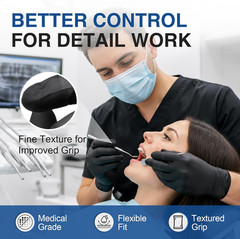 Schneider Medical Nitrile Exam Gloves, 4 Mil Black Gloves Disposable Latex Free