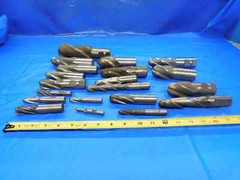 LOT OF 20 BALL NOSE END MILLS HSS VARIOUS SIZES UP TO 2″ 2-4 FLUTES 2.0