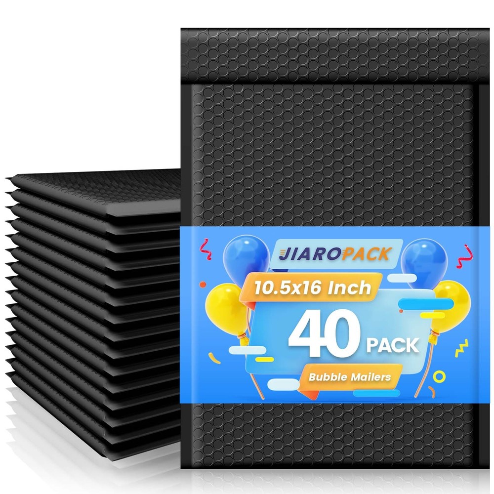 40pc Black Bubble Mailers 12×16 Large Padded Envelopes 12×15 Bubble Mailing Bag