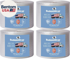 4 Large Rolls of Bubble Wrap Total 700 Feet, Small Bubbles 3/16 Cushioning, 700