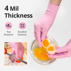 Swiftgrip Nitrile Exam Gloves, 4 Mil, Cherry Blossom, Food Safe Gloves Disposabl