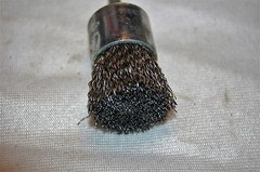 USA made 1-1/8″ Wire Crimp Brush 1/4″ Shaft 22,000 RPM’s