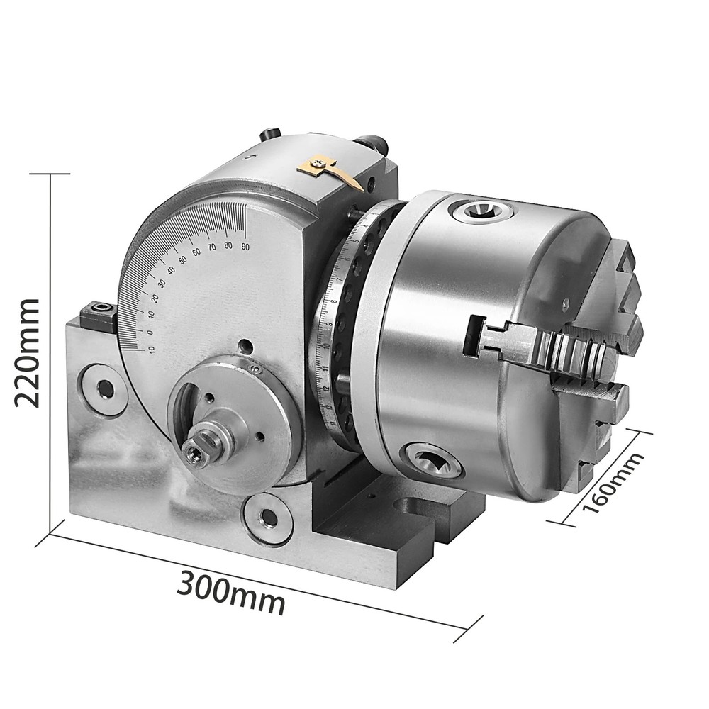Dividing Head Precision BS-4in/5in/6in 3-Jaw Indexing Head Tailstock Chuck Tool