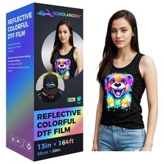 DTF FACTORY 13in x 164ft Reflective Colorful DTF Film Roll Cold Peel