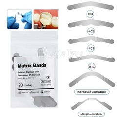 AZDENT Dental Matrix Bands Inch 0.04mm Regular Tofflemire Type 20pcs/bag
