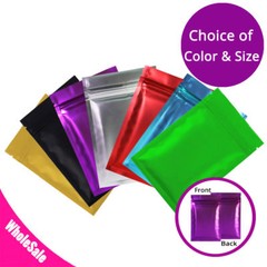 Multiple Sizes Colorful Flat Double-Sided Matte Mylar Foil Zip Lock Pouch Bag M