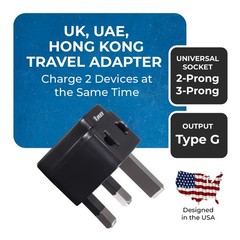 UK, Hong Kong Travel Adapter Plug, Adaptor 2 in 1, For Botswana, England, UAE…