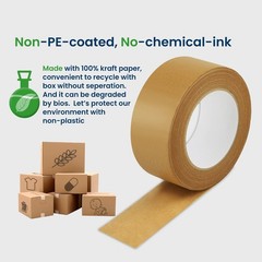 Kraft Packing Tape, Brown Kraft Gummed Tape for Packing Boxes, Shipping Cardb…