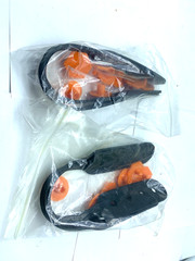 Two Sets of Lineman Rubber Sleeve Straps and Screw On Buttons