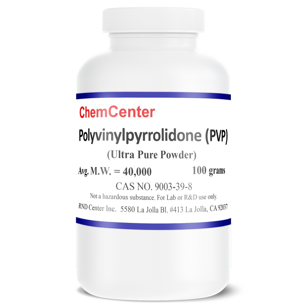 Polyvinylpyrrolidone, Povidone (PVP-40), k-30, Ultra Pure, 100 grams