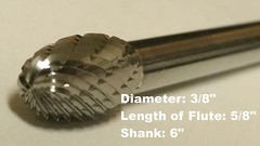 SE3L6 Carbide Bur Cutting Cylinder Head Porting Tool Burr Metalworking Abrasive