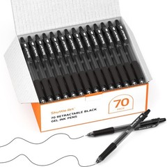 Shuttle Art Black Gel Pens, 100 Pack Retractable 1 Count (Pack of 100),