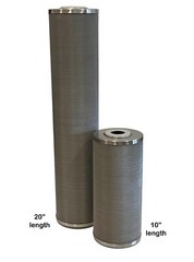 Hydro-Genics® Stainless Steel Cleanable Filter, 20″ length, 4.3″OD, 10 micron