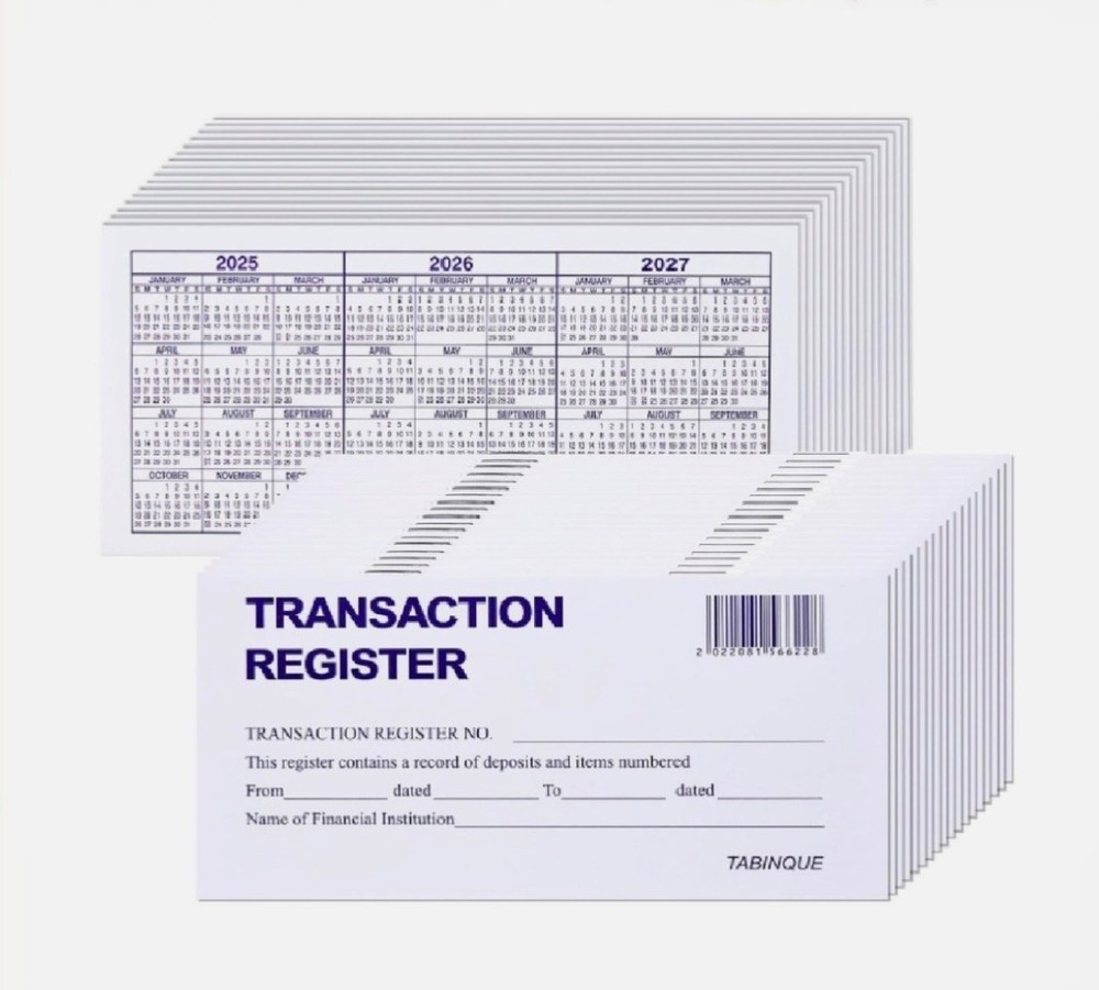 24 PCS Check Registers for Personal Checkbook, Easy to Read Checkbook Register