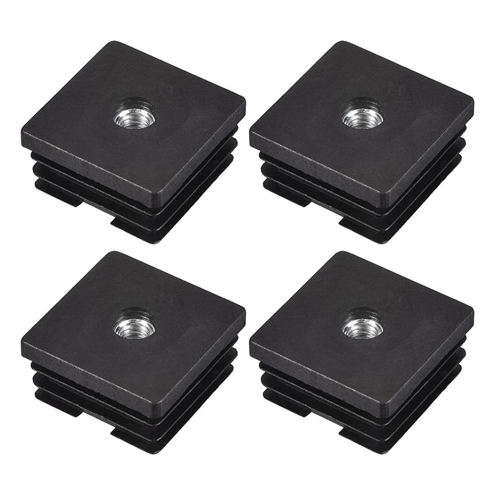 4Pcs 1.5″x1.5″ Caster Insert with Thread Square M8 Thread for Furniture