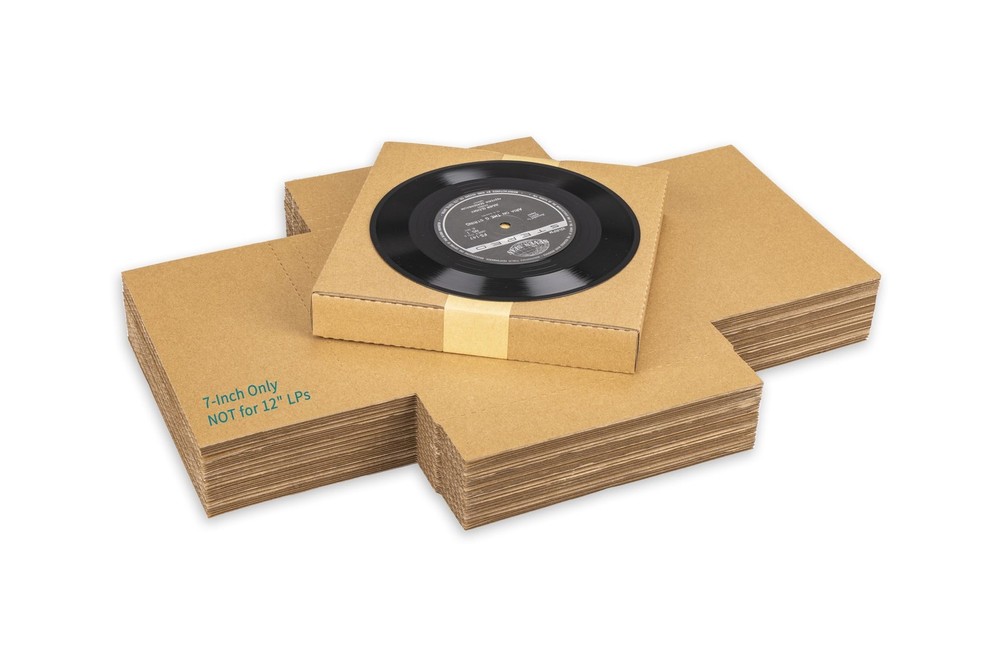 7″ 45 RPM Vinyl Record Mailers (NOT for 12″ LPs), 7.5″ x 7.5″ x 1.1″ Thin Kra…