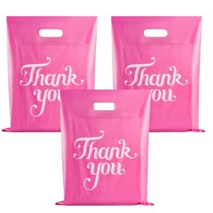 100 Pcs Pink 12×15″ Thank You Bags, Shopping Bags 1 count (Pack of 100),