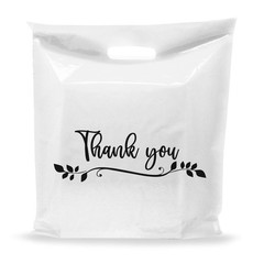 Thank You Merchandise Bags 20×20 Extra Large Leaf Design 100 Pack 2 Mil Thick