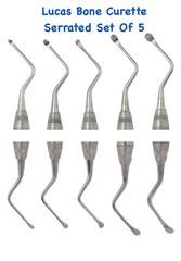Lucas Bone Curette Double Ended Serrated 84, 85, 86, 87, 88 Hollow Handle CE