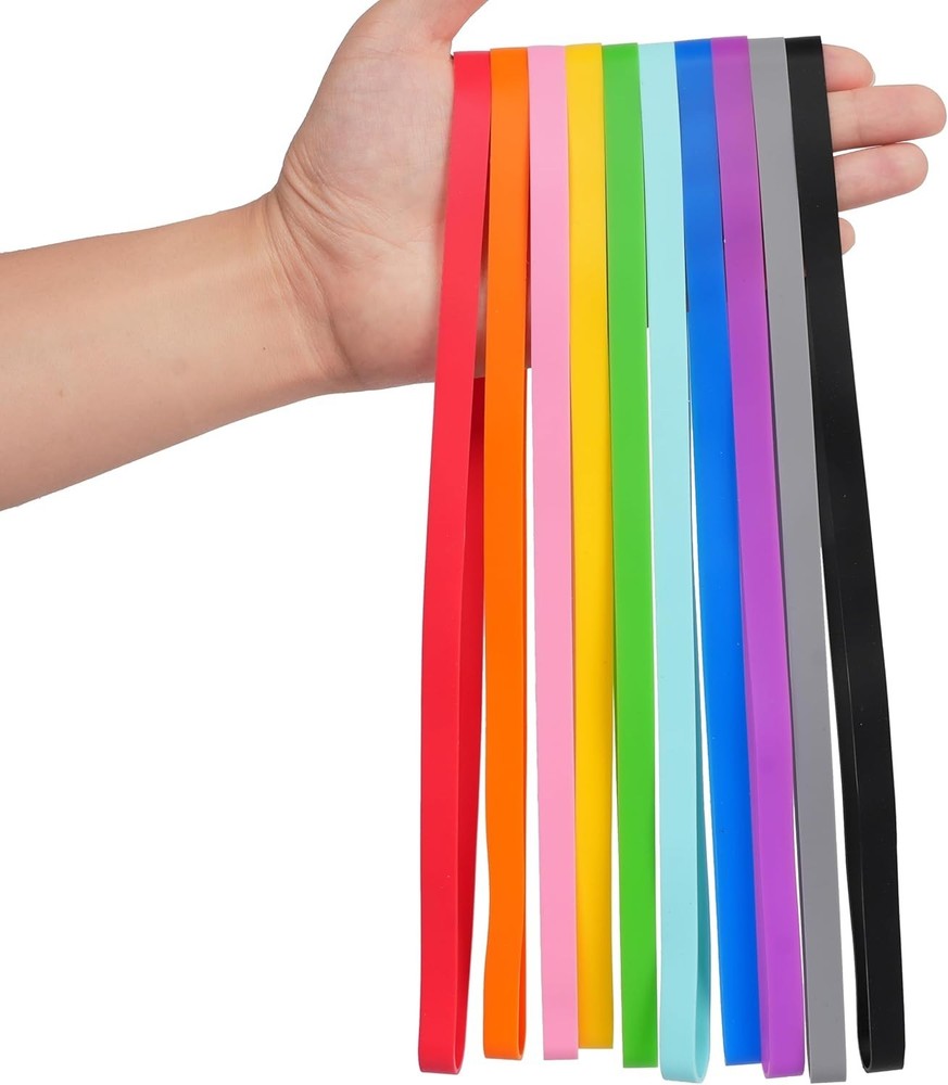 Rubber Bands Silicone 10 Pcs 12Inch Elastic Bands for Notebook Books Cooking Wra