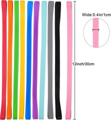Rubber Bands Silicone 10 Pcs 12Inch Elastic Bands for Notebook Books Cooking Wra