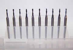 10 – 1.60mm (.0630″) 2 flute endmills, new
