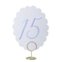 Scalloped Blue Wedding Table Numbers 120 Reception Event Signs Gold Holders