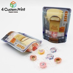 Smell Proof Food Grade Mylar Bags 100pcs Zip Seal 3.5g Foil Stand Up Pouches