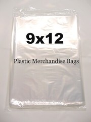 100 Poly Merchandise Bags 9”x 12” Clear 1 Mil Plastic Apparel Bags 9×12