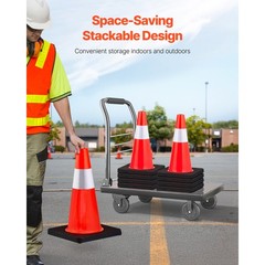VEVOR 5 PCS Safety Cones Traffic Cones 18″ Orange Reflective Collars Road Cones