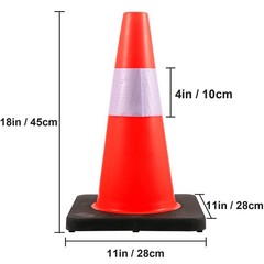 VEVOR 5 PCS Safety Cones Traffic Cones 18″ Orange Reflective Collars Road Cones