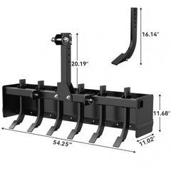 Heavy Duty Box Blade Attachment for Tractor W/ 6 Scarifier Shanks – 55″ Width