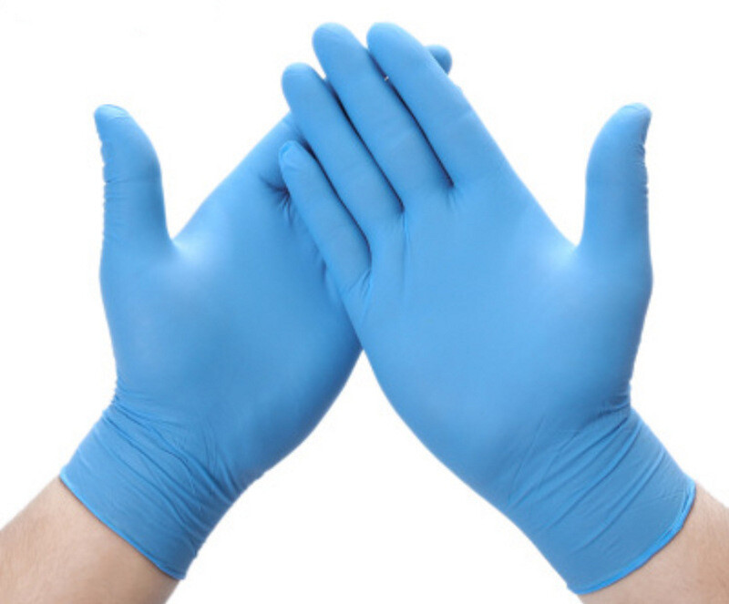 Nitrile Rubber Gloves, Latex & Powder-Free, Box of 100.