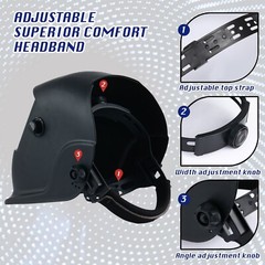 True Color Solar Auto Darkening Welding Helmet, 3.62″ View, Arc Tig Mig 1/25000s