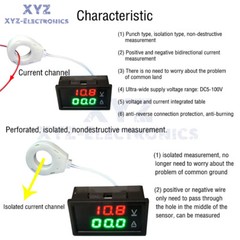 DC0-300V 50/100/200/400A Digital Current Voltage Meter Hall Ammeter Voltmeter