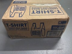 1000ct White T-Shirt Bags 11.5×6.5×22 Plastic Grocery Shopping