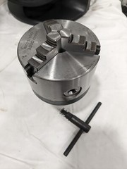 Manual Lathe Chuck: 4″, 3 Jaws, Self-Centering 5C 230-6004