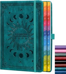 Address Book with Colorful Alphabetical Tabs 8.4″ x 5.7″ – Hardcover Contact …