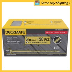 Deckmate ¼ in. x 6 in. Tan Star Drive Flat-Head Wood Deck Screws (150-Piece)