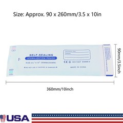 Self-Sealing Sterilization Pouches 3.5″ x 10″ 200 Pcs / Box pa