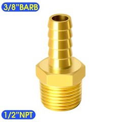 Brass Hose Barb Fitting 3/8 Inch Barb To 1/2 Inch Male Npt Adapterpack Of 5