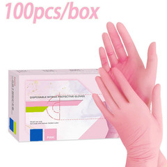 20/50/100/200/400/1000Pcs Pink Disposable Nitrile Cleaning Gloves, Suitable for