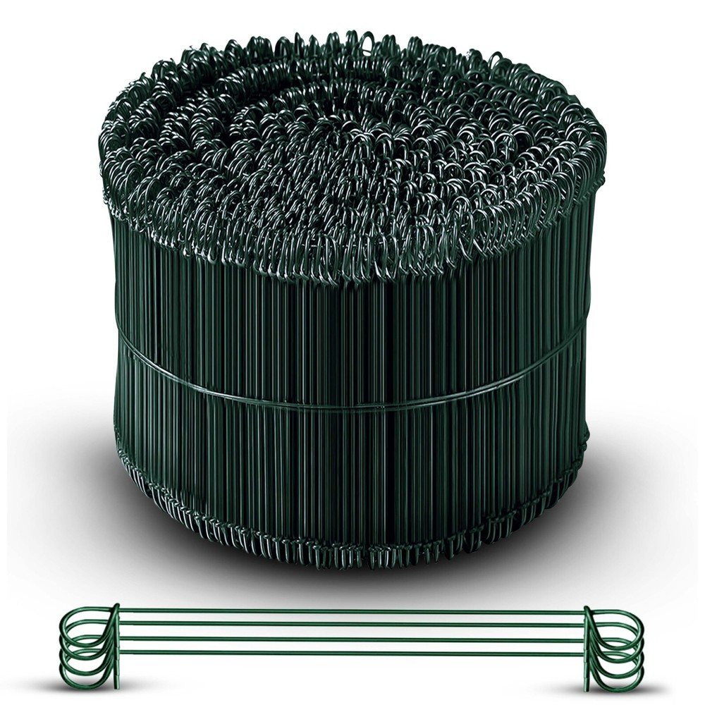 6 Inch x 1000pc GREEN PVC COATED Double Loop Rebar Wire Tie, 16 Gage, SIMBASTEEL