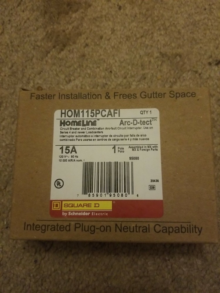Square D Homeline HOM115PCAFI 15 Amp Single-Pole