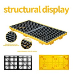 2 Drum Modular Spill Containment Pallet | 2000LBS Capacity | Leakproof Yellow